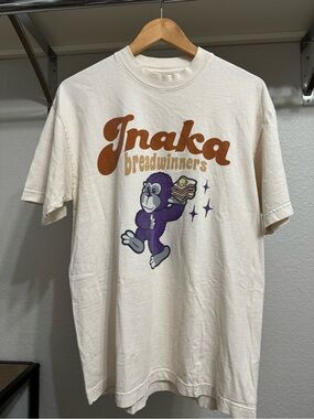Inaka Power Breadwinners Cream Graphics Gym Tee - Men